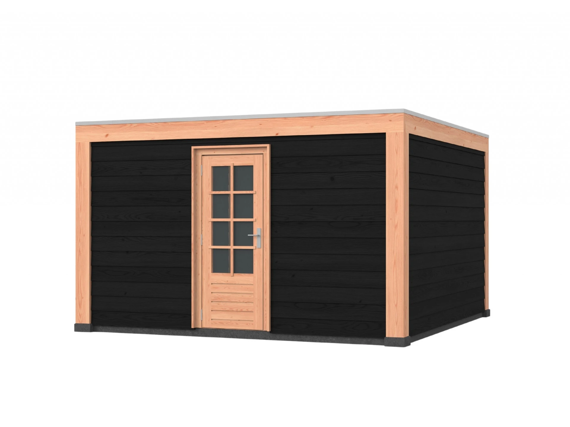 Douglas overkapping, 400 x 400, met schuur, Westwood Robuust zwart - Afbeelding 1